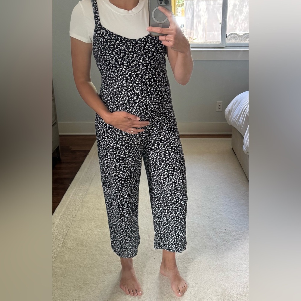Maternity Floral Culotte Jumpsuit
